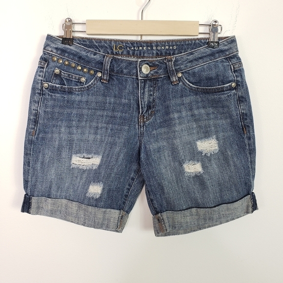 LC Lauren Conrad Pants - LC Lauren Conrad studded distressed denim shorts